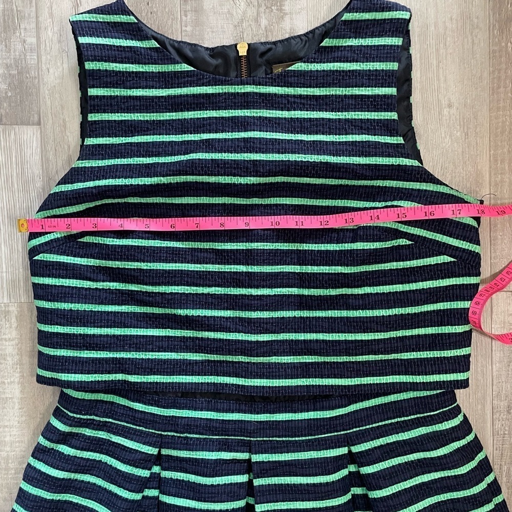 Taylor Size 12 green and blue striped dress - Picture 10 of 16